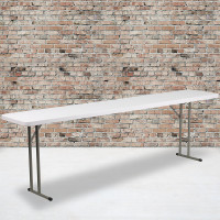 Flash Furniture DAD-YCZ-244-2-GW-GG Granite White Plastic Folding Training Table